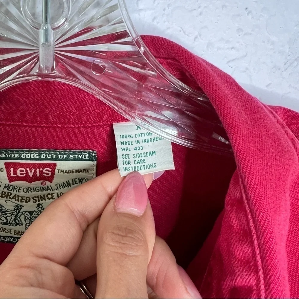 Levi’s Shirt Men XL Red Tab Button Down Western Cowboy 90s Classic Long Sleeve